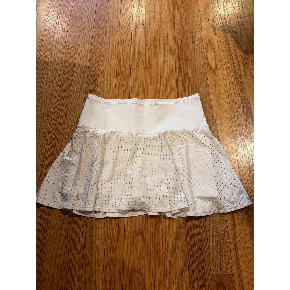 Athleta A-Game Skort 14 White Perforated Tennis Golf Skirt Small